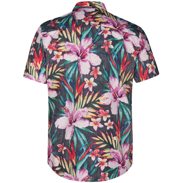 HURLEY Guys' Garden Floral Woven Short-Sleeve Shirt