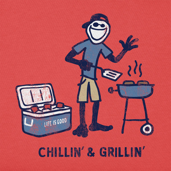 LIFE IS GOOD Men's Chillin' and Grillin' Crusher Short-Sleeve Tee