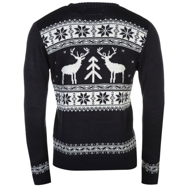 STAR Men's Xmas Fairisle Knit Long-Sleeve Sweater