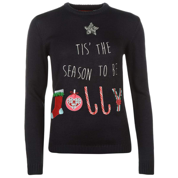 STAR Women's 3D Xmas Knit Long-Sleeve Sweater