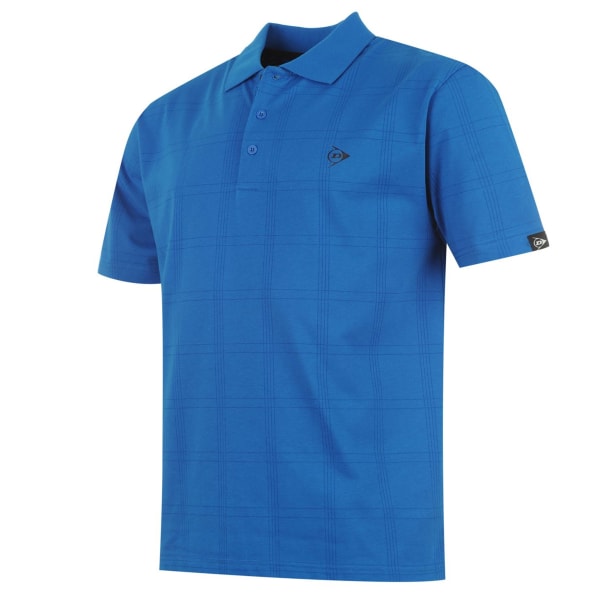 DUNLOP Men's Check Golf Short-Sleeve Polo Shirt