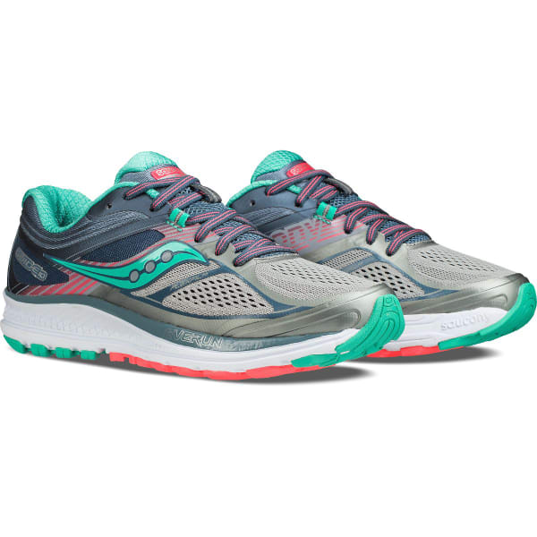 SAUCONY Women's Guide 10 Running Shoes, Grey/Teal