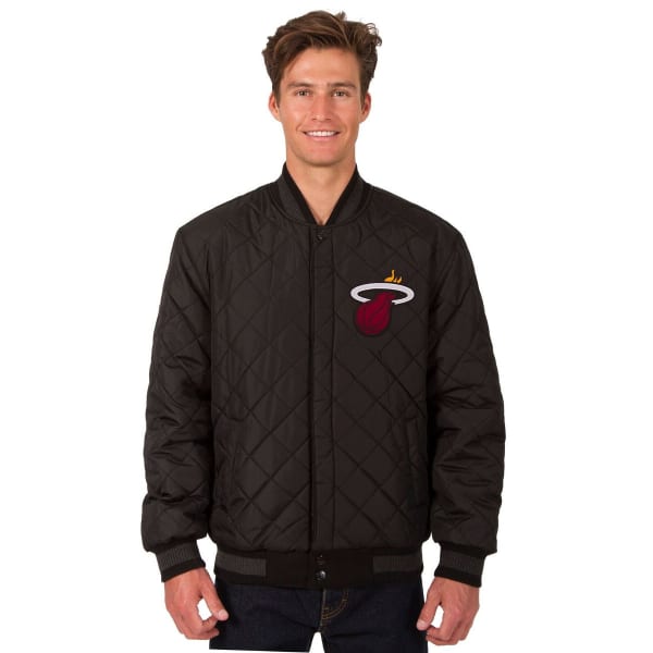 MIAMI HEAT Men's Reversible Wool and Leather Jacket