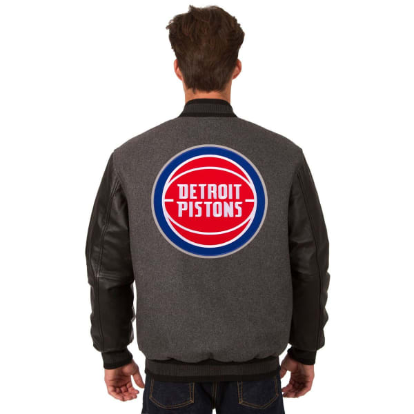 DETROIT PISTONS Men's Reversible Wool and Leather Jacket