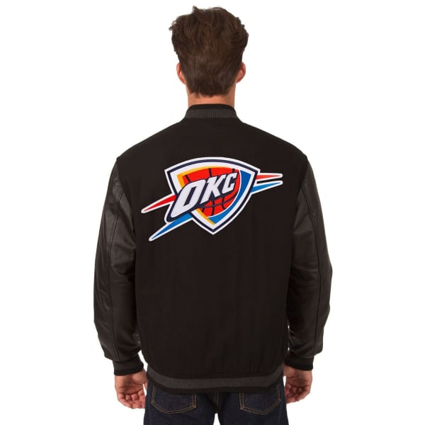 OKLAHOMA CITY THUNDER Men's Reversible Wool and Leather Jacket