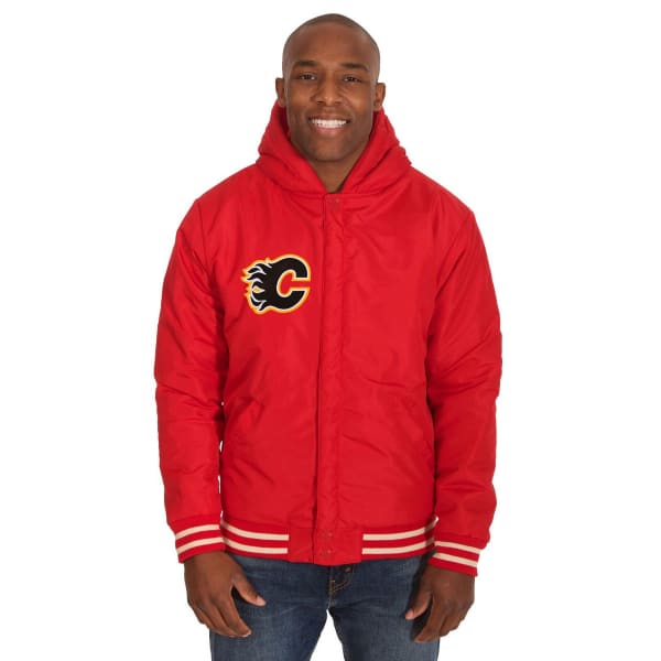 CALGARY FLAMES Men's Reversible Fleece Hooded Jacket