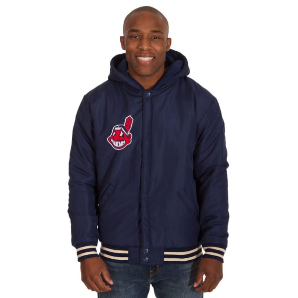 CLEVELAND INDIANS Men's Reversible Fleece Hooded Jacket