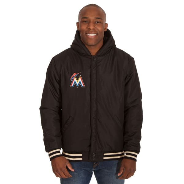 MIAMI MARLINS Men's Reversible Fleece Hooded Jacket