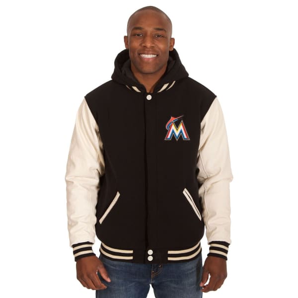 MIAMI MARLINS Men's Reversible Fleece Hooded Jacket