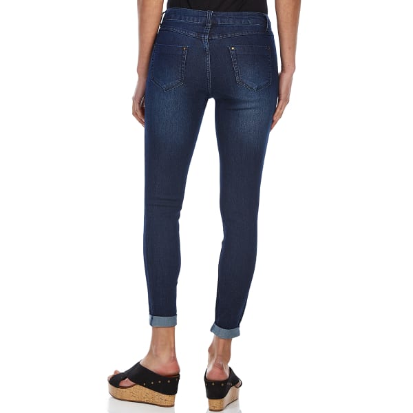 BLUE SPICE Juniors' Rayon Blend Roll-Cuff Jeans