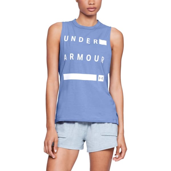 UNDER ARMOUR Women's Linear Wordmark Muscle Tee