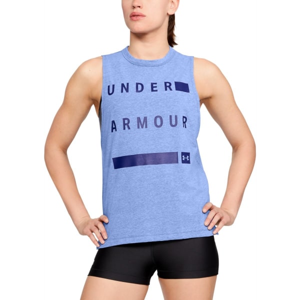 UNDER ARMOUR Women's Linear Wordmark Muscle Tee