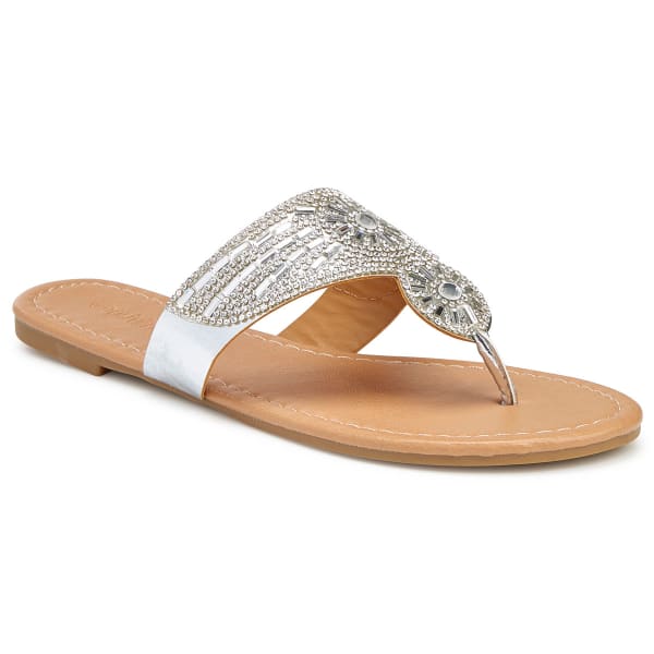 OLIVIA MILLER Women's Rhinestone Hooded Flat Sandals - Bob’s Stores