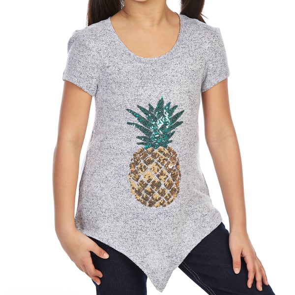 DJ & JUJU Big Girls' Pineapple Tie-Front Short-Sleeve Tee