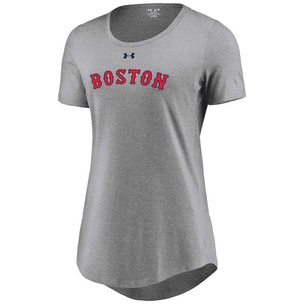 UNDER ARMOUR Women's Boston Red Sox Passion Road Team Font Scoop-Neck Short-Sleeve Tee