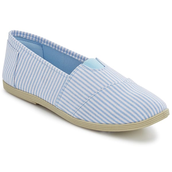 OLIVIA MILLER Women's Stripe Canvas Slip-On Casual Shoes