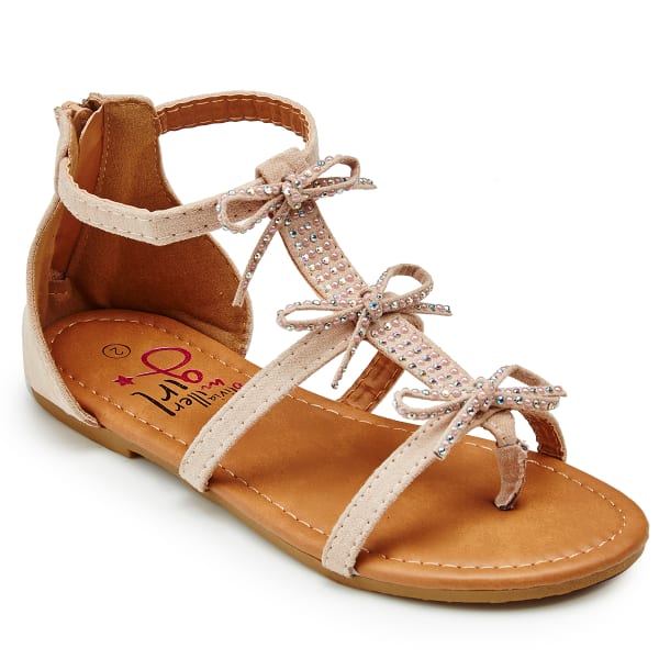 OLIVIA MILLER Girls' Bow Rhinestone Sandals