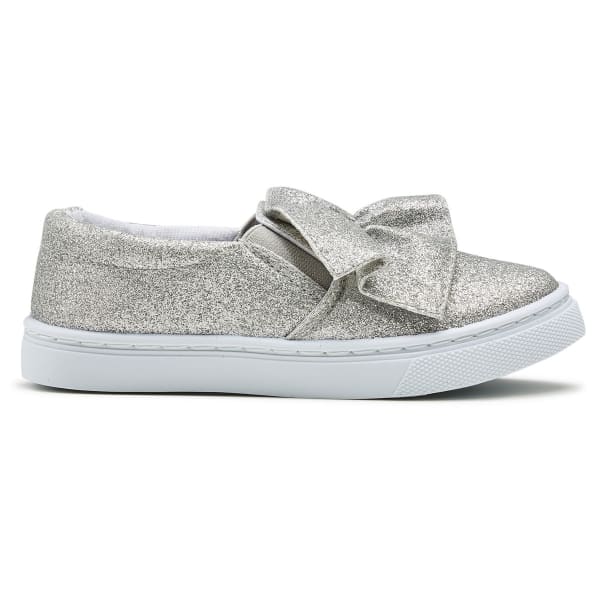 OLIVIA MILLER Girls' Ruffle Glitter Casual Slip-On Shoes