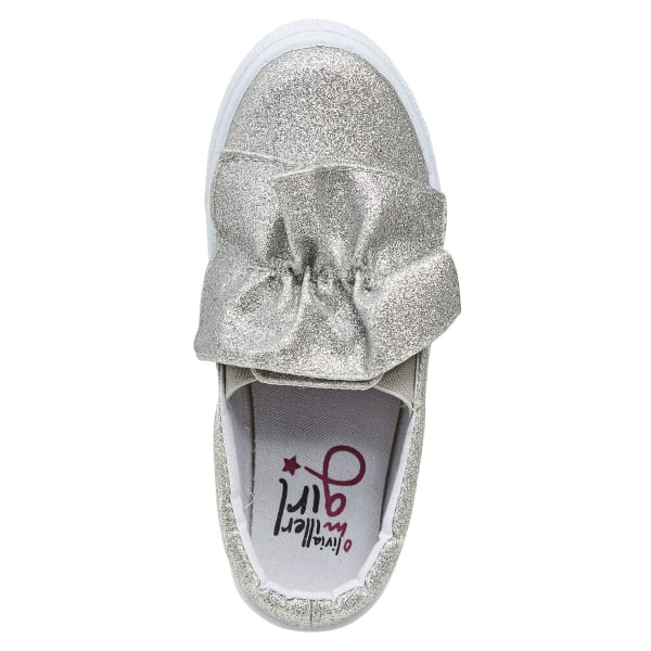 OLIVIA MILLER Girls' Ruffle Glitter Casual Slip-On Shoes