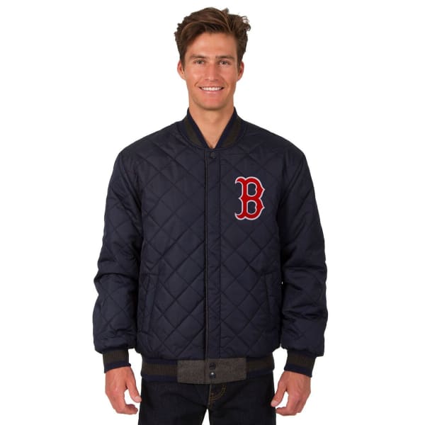 BOSTON RED SOX Men's Wool and Leather Reversible One Logo Jacket