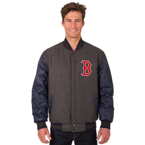 BOSTON RED SOX Men's Wool and Leather Reversible One Logo Jacket