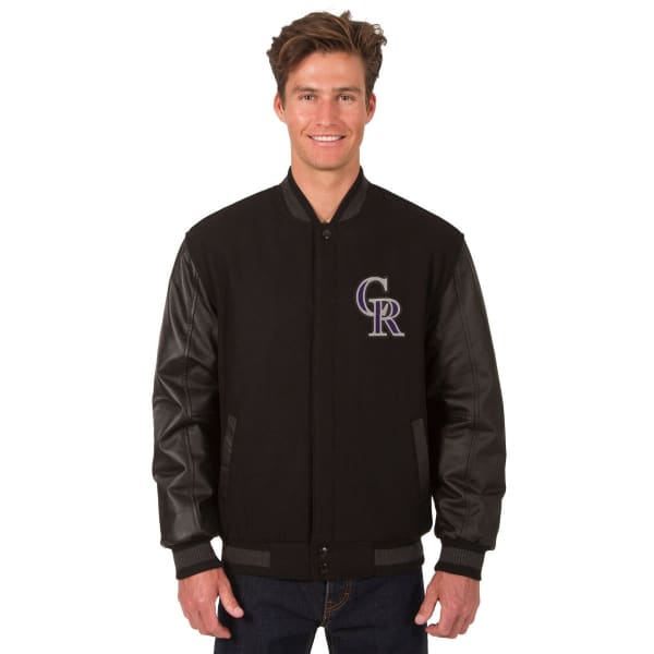 COLORADO ROCKIES Men's Wool and Leather Reversible One Logo Jacket