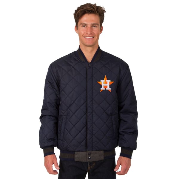 HOUSTON ASTROS Men's Wool and Leather Reversible One Logo Jacket