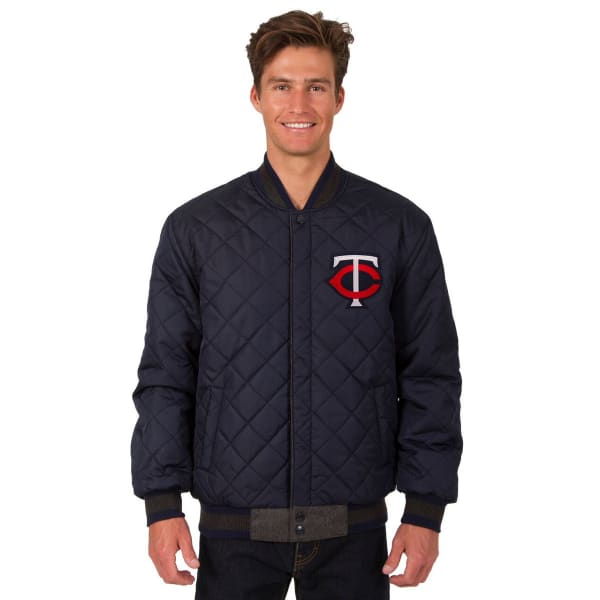 MINNESOTA TWINS Men's Wool and Leather Reversible One Logo Jacket