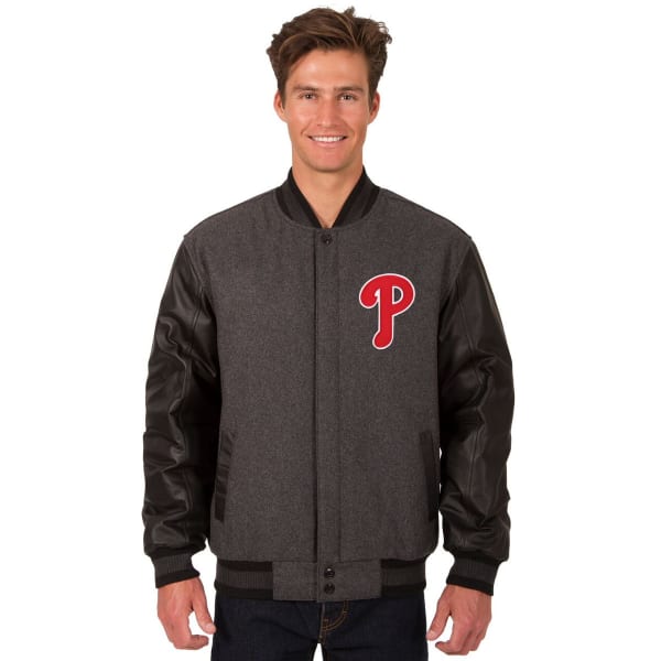 PHILADELPHIA PHILLIES Men's Wool and Leather Reversible One Logo Jacket