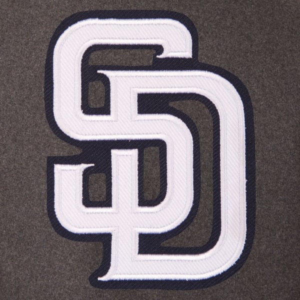 SAN DIEGO PADRES Men's Wool and Leather Reversible One Logo Jacket