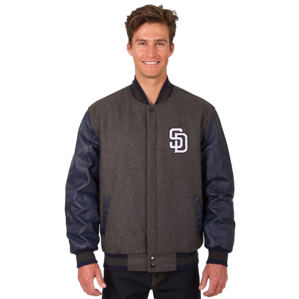 SAN DIEGO PADRES Men's Wool and Leather Reversible One Logo Jacket