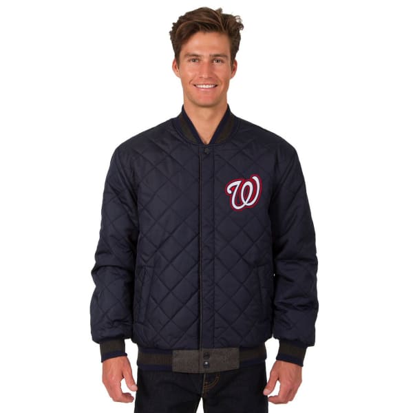 WASHINGTON NATIONALS Men's Wool and Leather Reversible One Logo Jacket