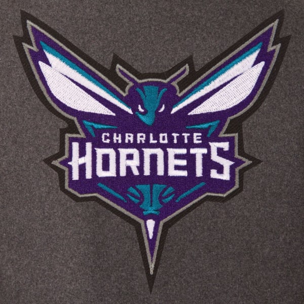 CHARLOTTE HORNETS Men's Wool and Leather Reversible One Logo Jacket