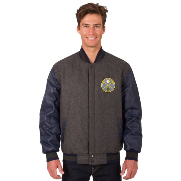 DENVER NUGGETS Men's Wool and Leather Reversible One Logo Jacket