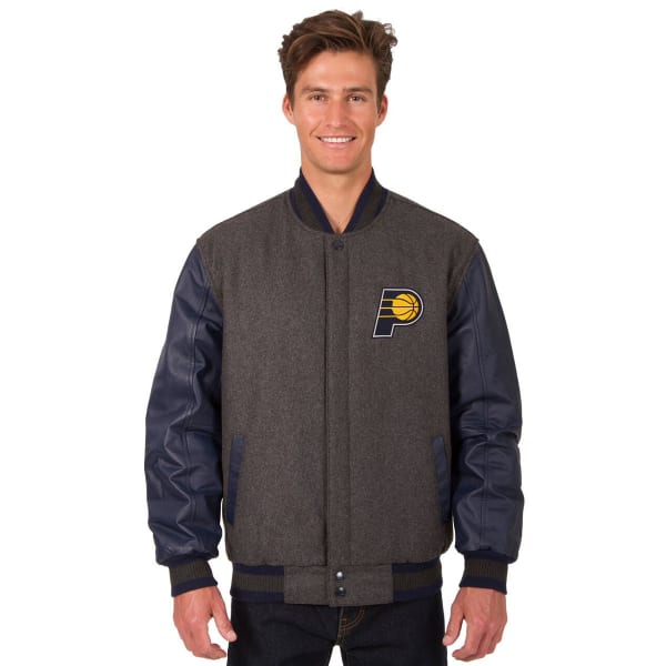 INDIANA PACERS Men's Wool and Leather Reversible One Logo Jacket