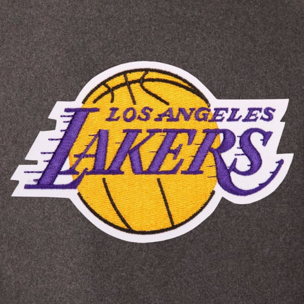 LOS ANGELES LAKERS Men's Wool and Leather Reversible One Logo Jacket