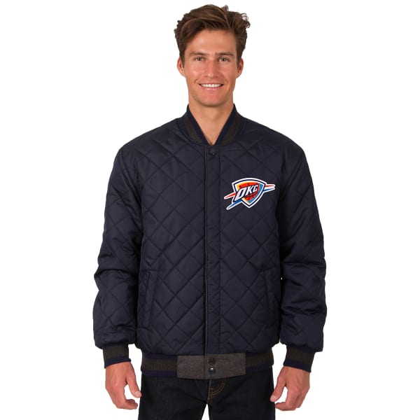 OKLAHOMA CITY THUNDER Men's Wool and Leather Reversible One Logo Jacket