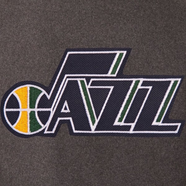 UTAH JAZZ Men's Wool and Leather Reversible One Logo Jacket