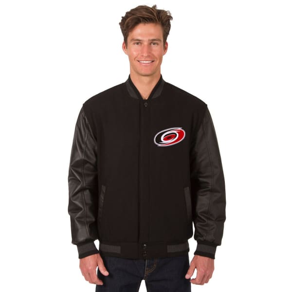 CAROLINA HURRICANES Men's Wool and Leather Reversible One Logo Jacket