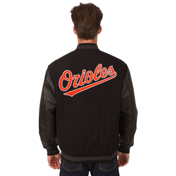 BALTIMORE ORIOLES Men's Wool and Leather Reversible One Logo Jacket