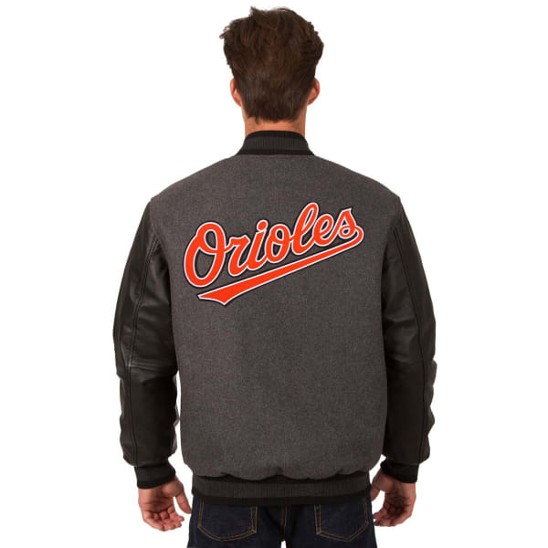 BALTIMORE ORIOLES Men's Wool and Leather Reversible One Logo Jacket