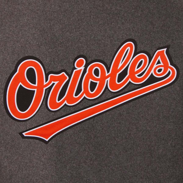 BALTIMORE ORIOLES Men's Wool and Leather Reversible One Logo Jacket