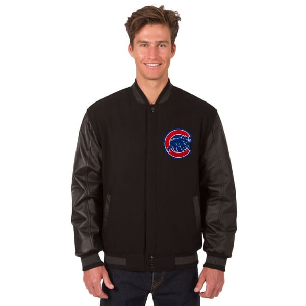 CHICAGO CUBS Men's Wool and Leather Reversible One Logo Jacket