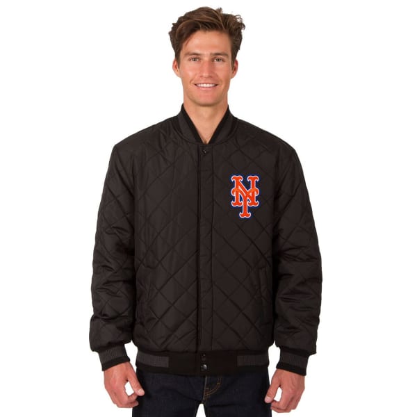 NEW YORK METS Men's Wool and Leather Reversible One Logo Jacket