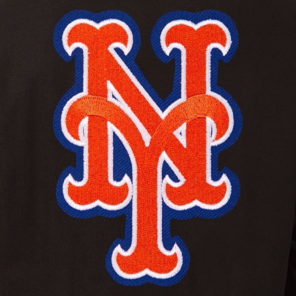 NEW YORK METS Men's Wool and Leather Reversible One Logo Jacket