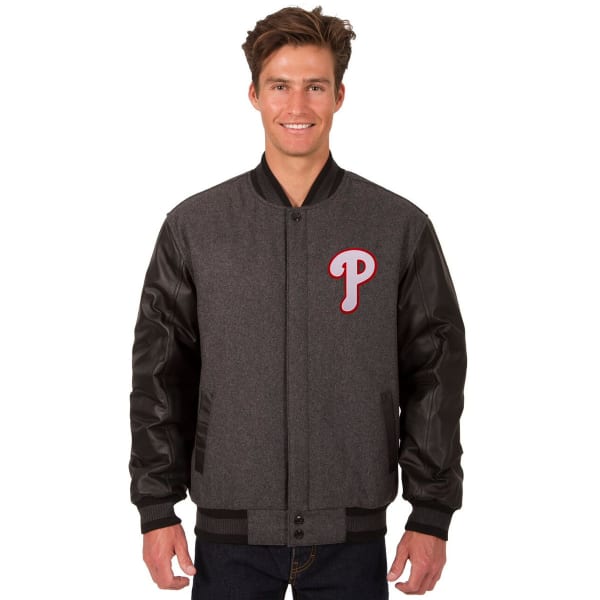 PHILADELPHIA PHILLIES Men's Wool and Leather Reversible One Logo Jacket