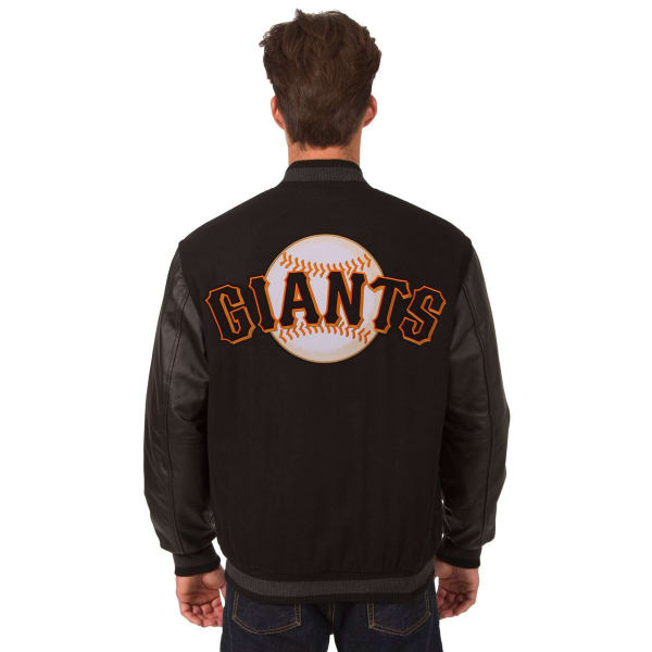 SAN FRANCISCO GIANTS Men's Wool and Leather Reversible One Logo Jacket