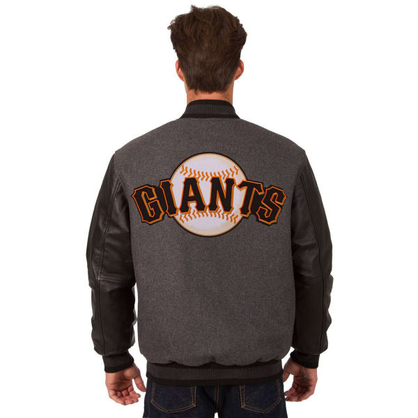 Men's JH Design Black San Francisco Giants Wool & Leather Reversible Jacket