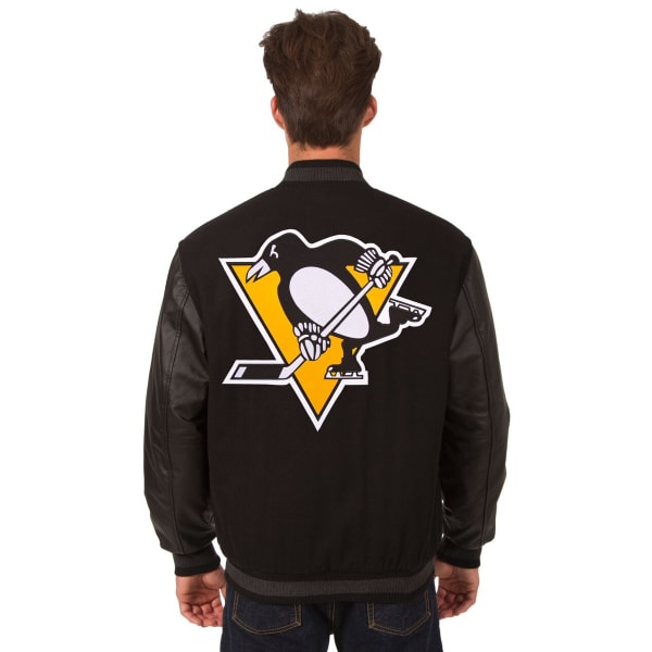 PITTSBURGH PENGUINS Men's Wool and Leather Reversible Logo(2) Jacket