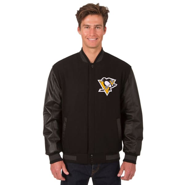 PITTSBURGH PENGUINS Men's Wool and Leather Reversible Logo(2) Jacket